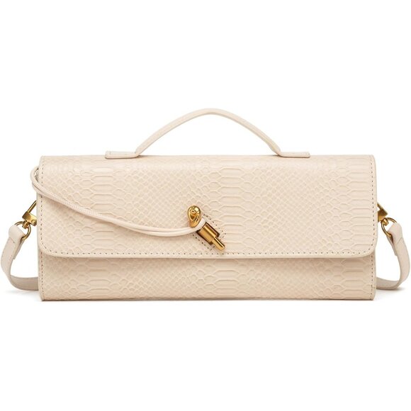 Compact Crocodile Print Handbag with Flap Closure – Stylish Crossbody Option